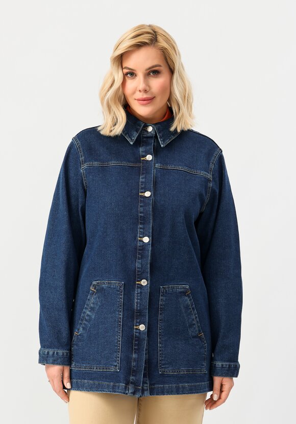 Джинсовая куртка с принтом на спине шир.  580, рис. 16