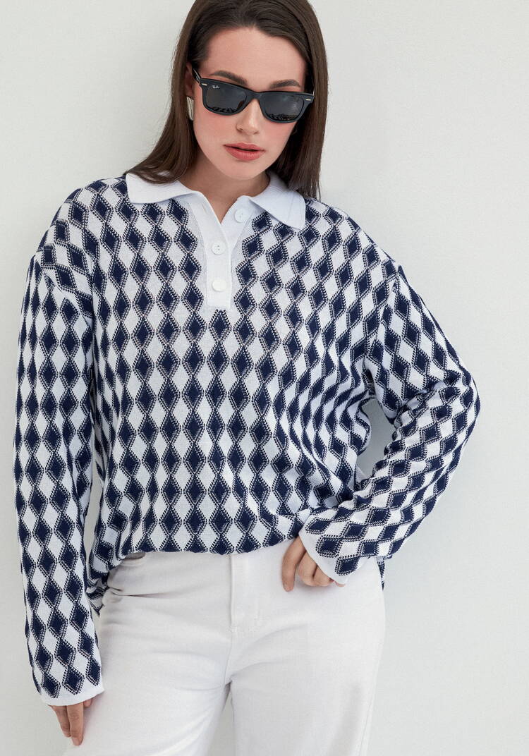 Джемпер структурной вязки с ажуром шир.  750, рис. 8