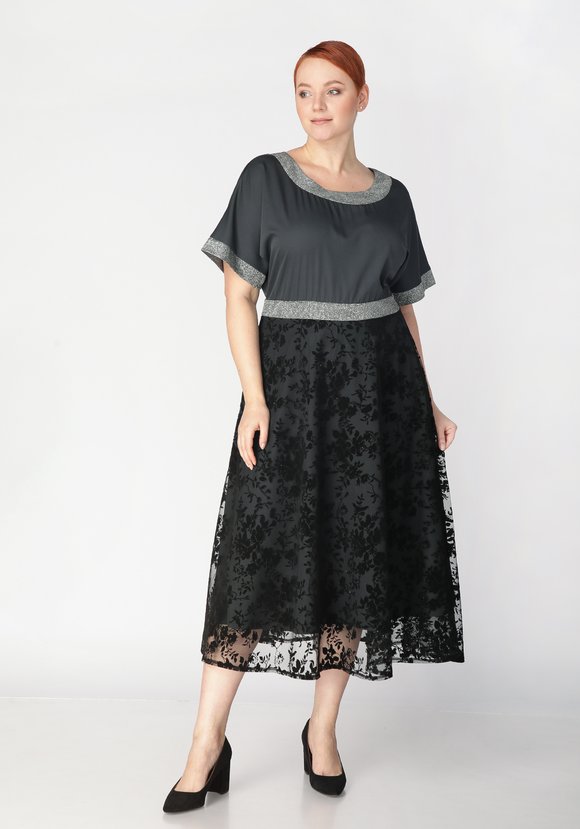 Платье с объемным принтом шир.  580, рис. 5