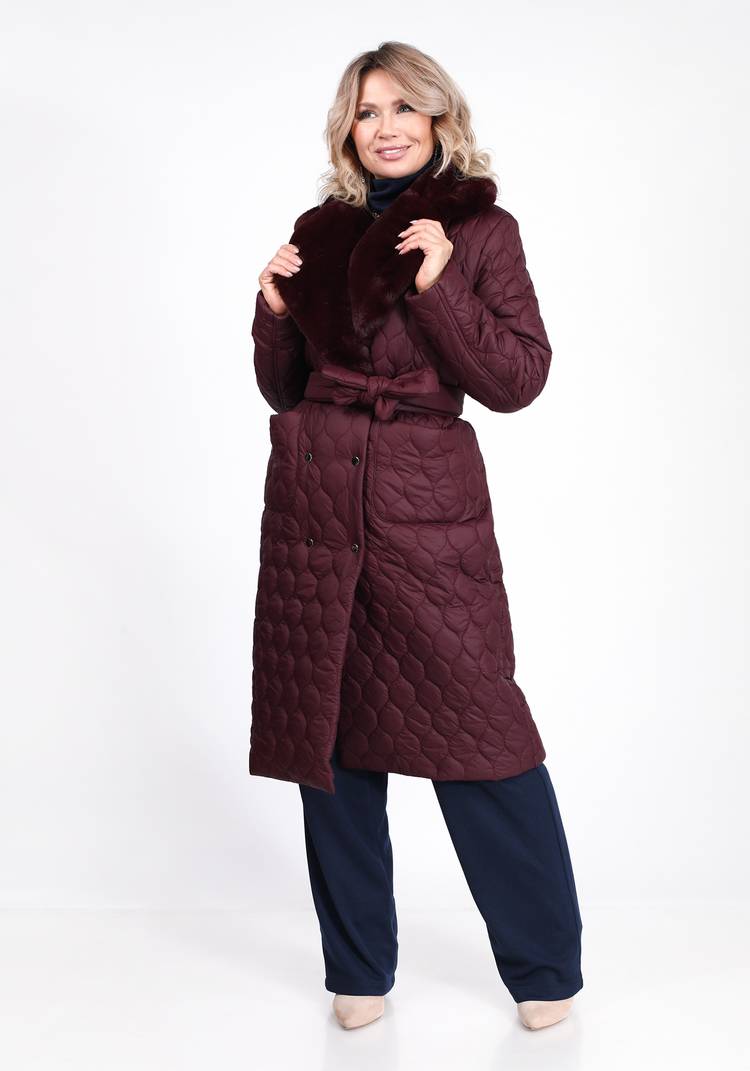 Пальто стеганое с меховым воротником шир.  750, рис. 16