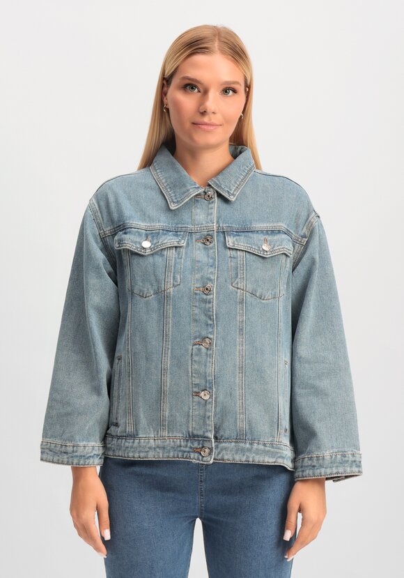 Джинсовая куртка Лора шир.  580, рис. 4