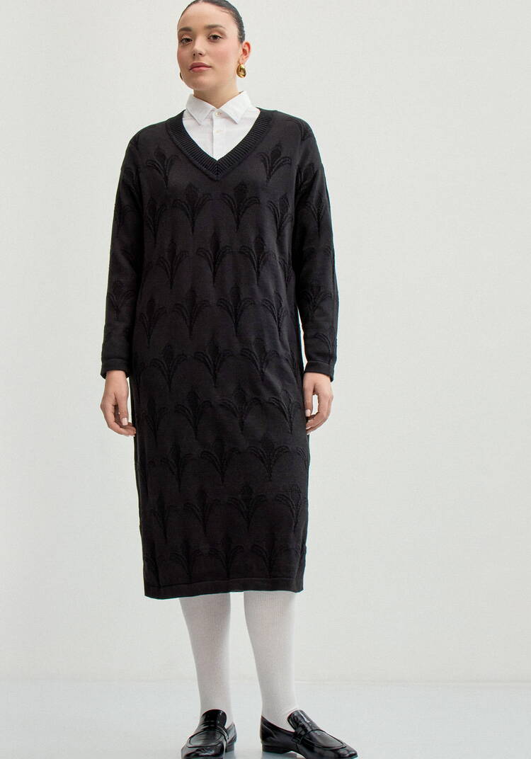 Платье миди с поясом и V-образным вырезом шир.  750, рис. 13