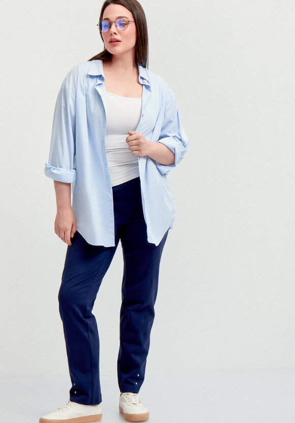 Брюки с эффектом утяжки и декором по низу шир.  580, рис. 15