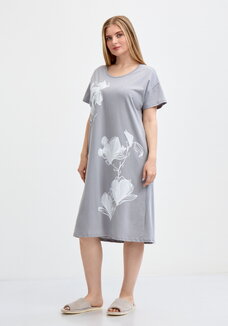 Платье с флористическим ассиметричным принтом