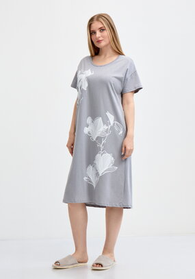 Платье с флористическим ассиметричным принтом