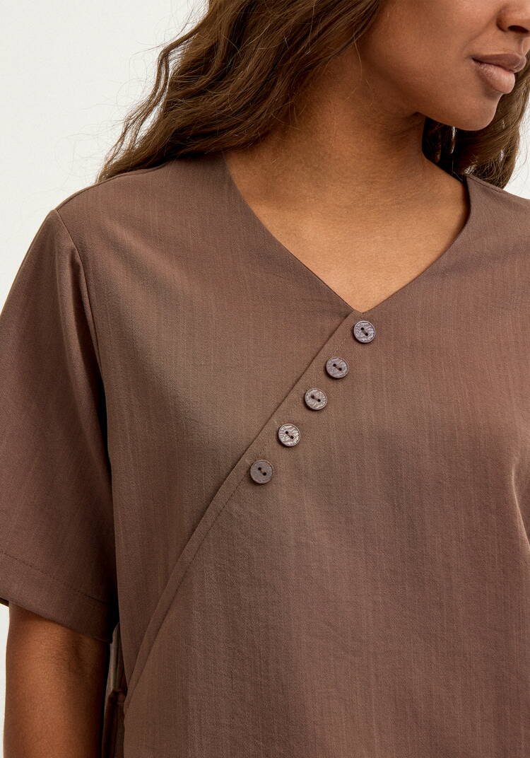 Блуза  свободного кроя шир.  750, рис. 5