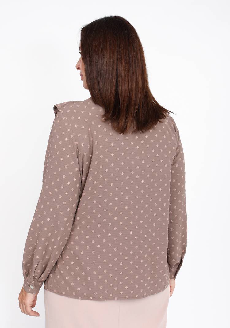 Блуза из фактурной ткани с жабо шир.  750, рис. 4