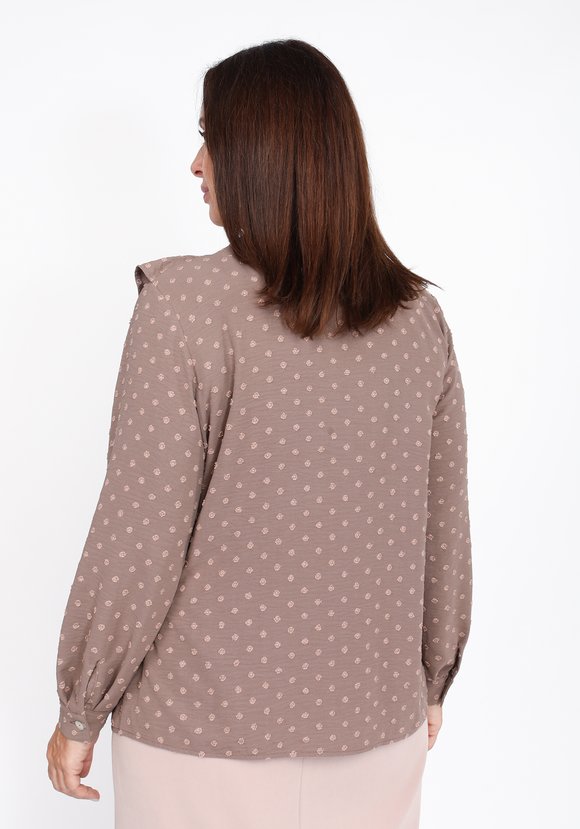 Блуза из фактурной ткани с жабо шир.  580, рис. 4