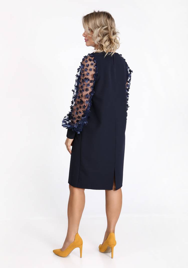 Платье коктейльное из комбинированной ткани шир.  750, рис. 7