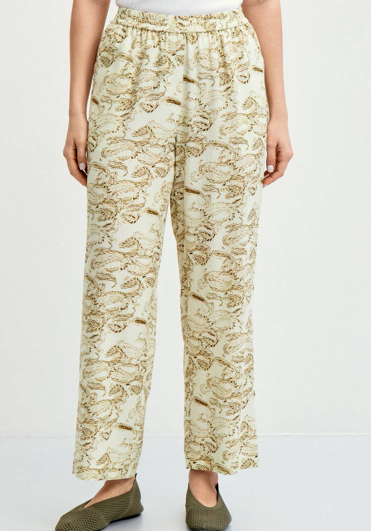 Брюки из льна пpямые шир.  750, рис. 4