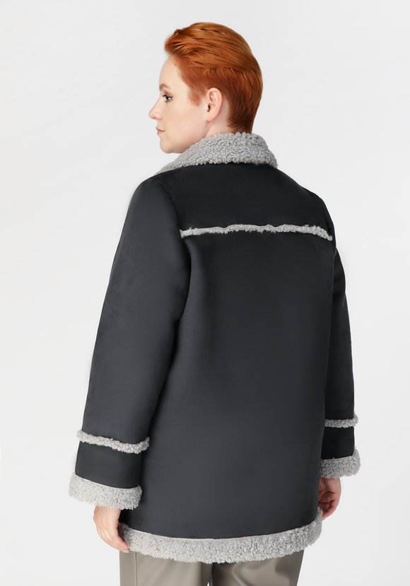 Полупальто из экомеха шир.  580, рис. 6