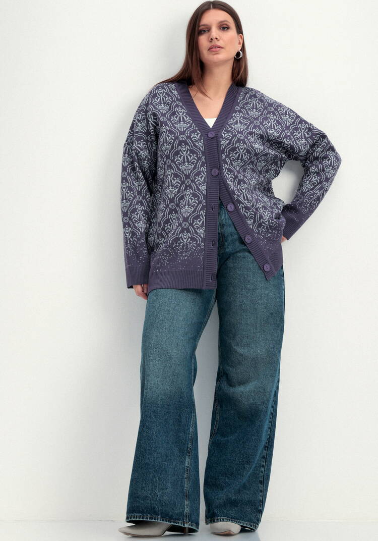 Кардиган с узорами и эффектом деграде шир.  750, рис. 23