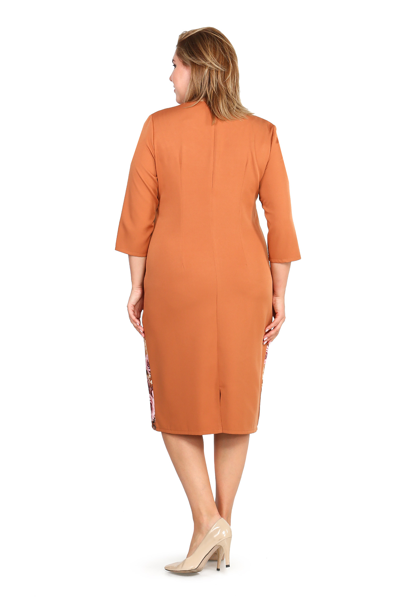 Платье "Букет любви" Bianka Modeno, размер 50, цвет коричневый - фото 4