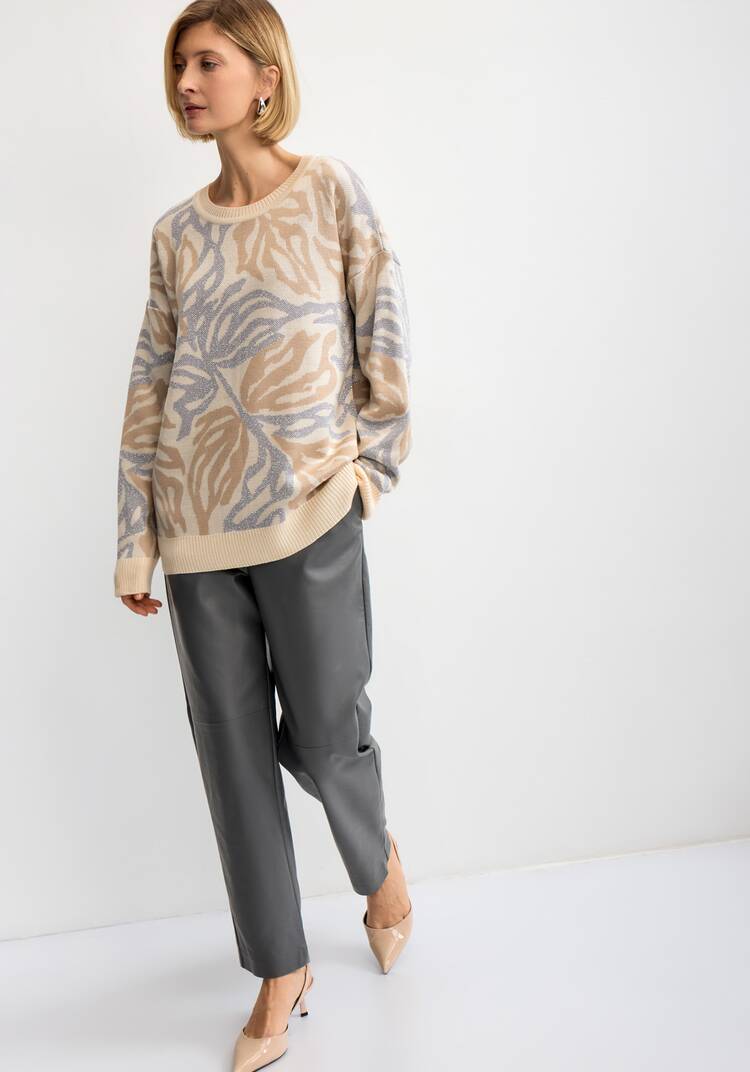 Джемпер с растительным принтом и манжетами шир.  750, рис. 26