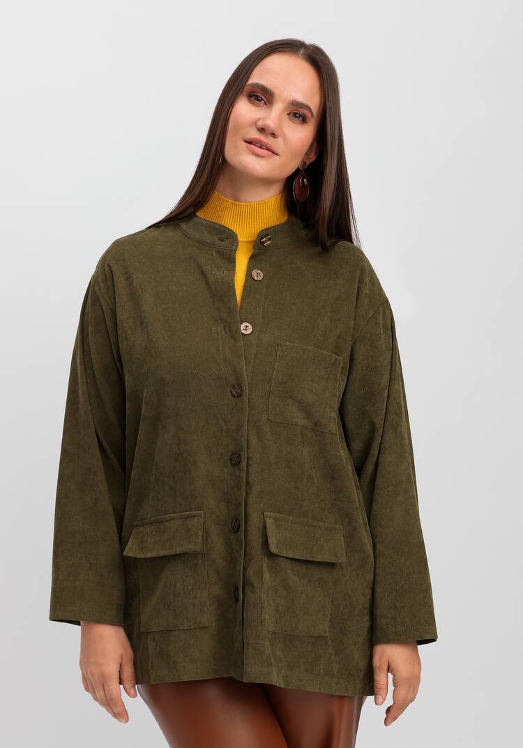 Рубашка оверсайз с воротником-стойкой шир.  750, рис. 16