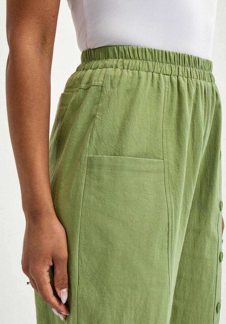 Брюки с декоративной планкой и карманами шир.  750, рис. 6