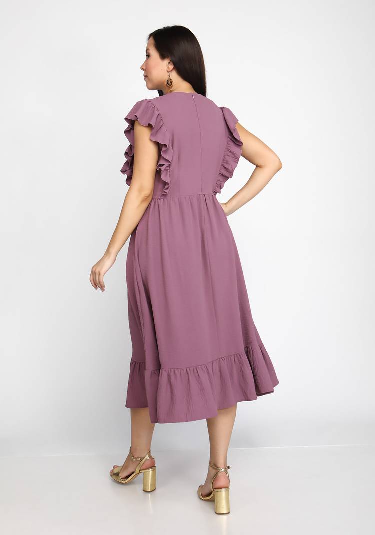 Платье с отрезной талией и рукавом крылышко шир.  750, рис. 3