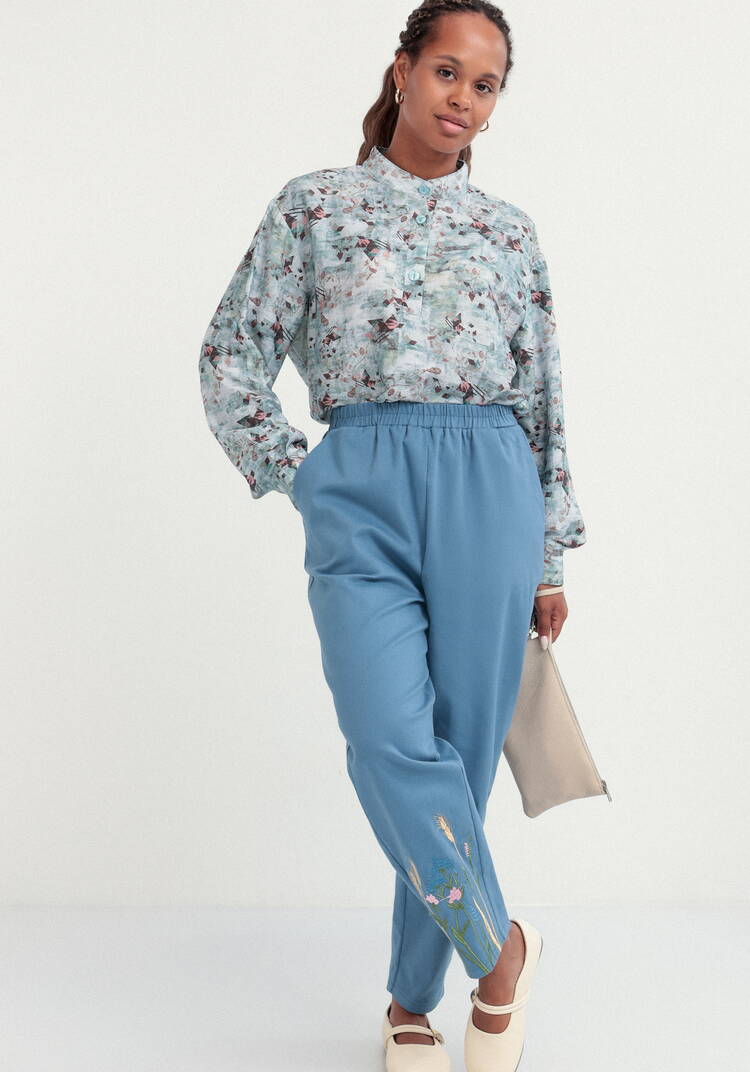 Брюки-бананы с вышивкой шир.  750, рис. 24