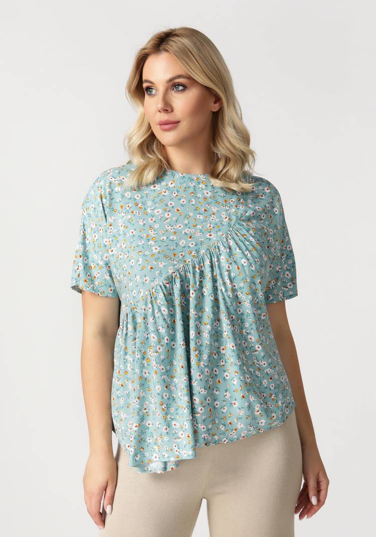 Блуза асимметричная с принтом пейсли шир.  750, рис. 2