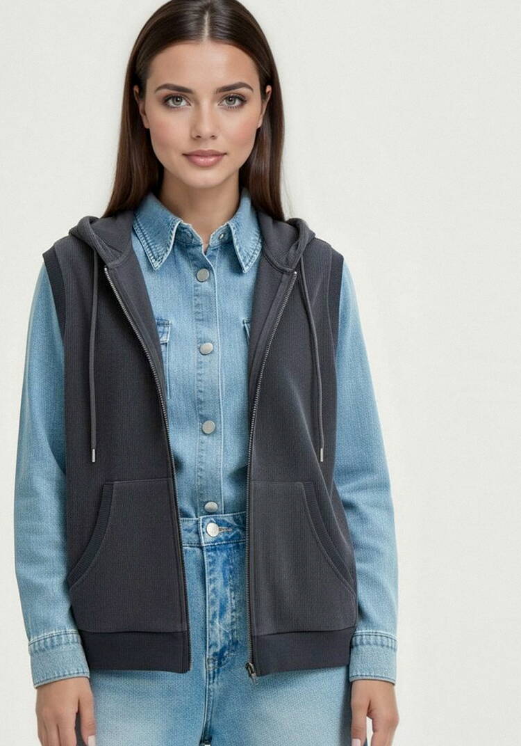 Жилет из микровельвета с начёсом шир.  750, рис. 23