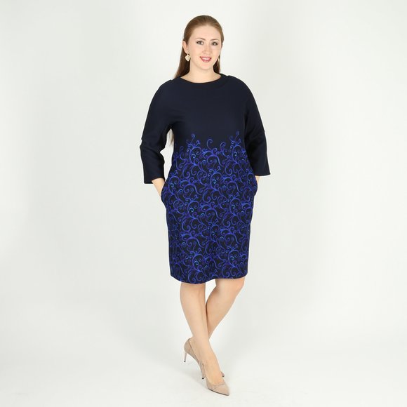 Платье с рукавом 3/4 и узором шир.  580, рис. 9