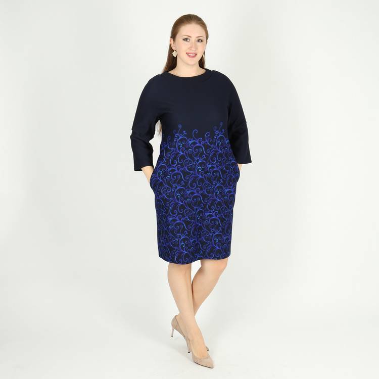 Платье с рукавом 3/4 и узором шир.  750, рис. 9