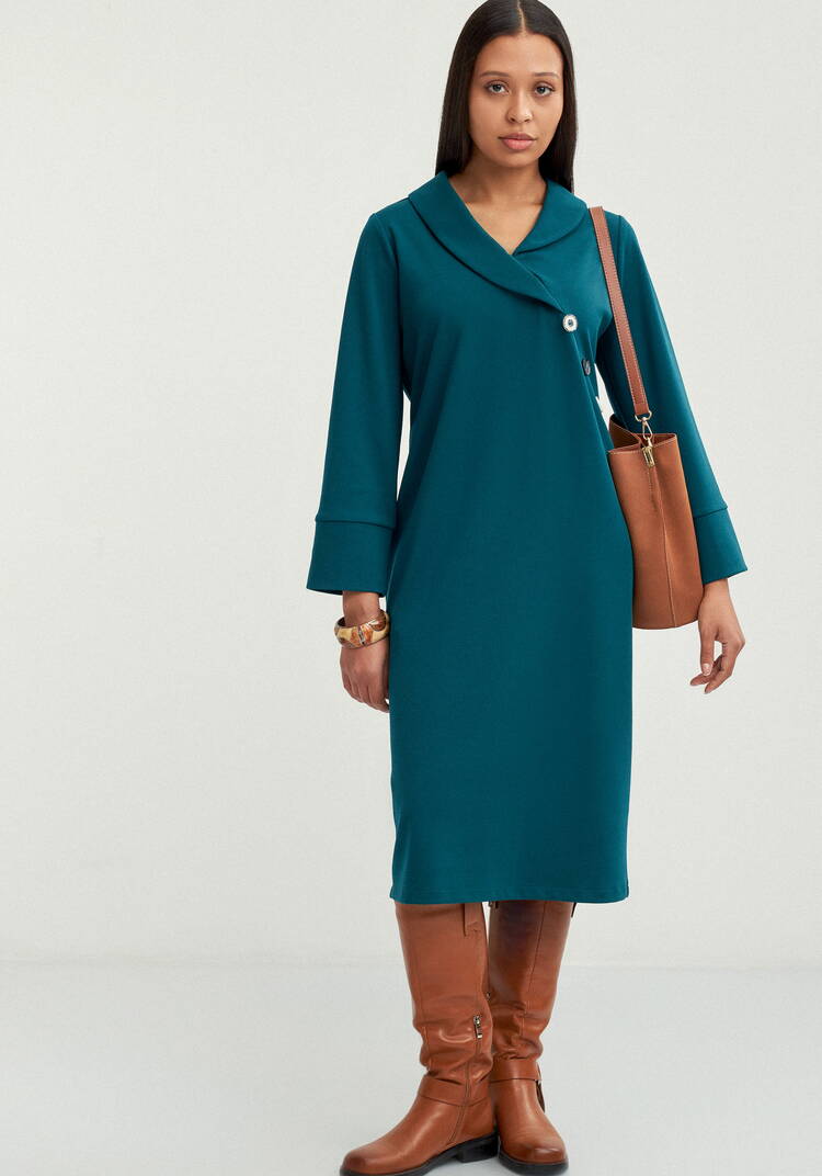 Платье с декоративными пугoвицами шир.  750, рис. 8