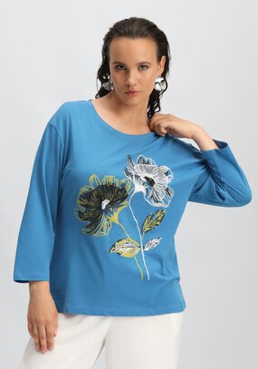 Лонгслив с цветами 3D