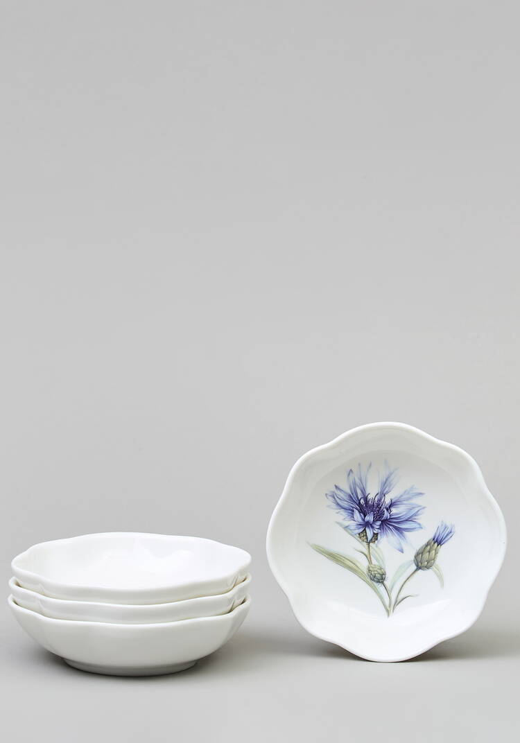 Набор розеток из фарфора Васильки, 4 шт. шир.  750, рис. 2