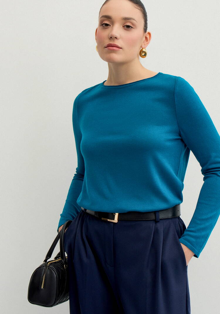 Джемпер базовый однотонный шир.  750, рис. 31