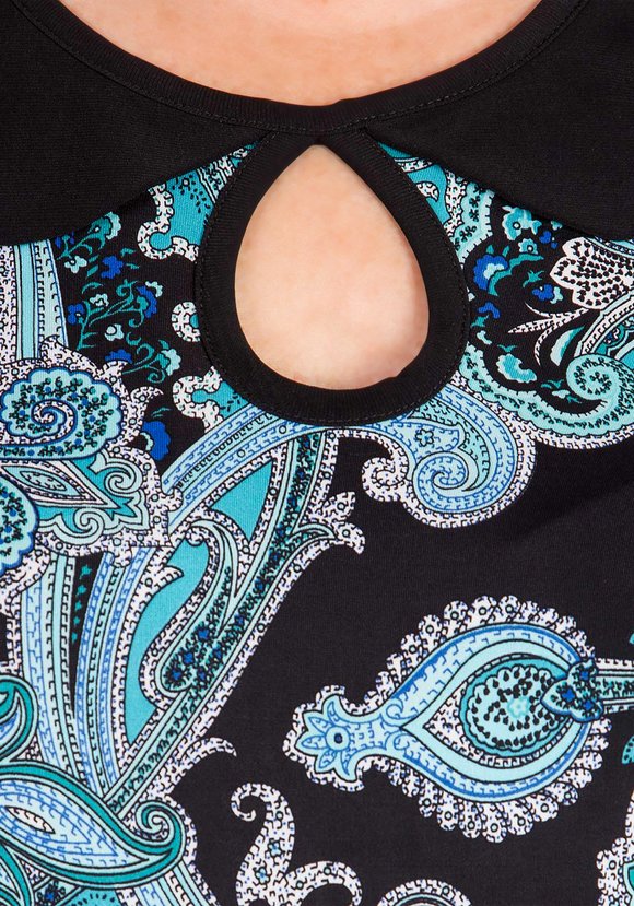 Блуза с восточным принтом и вырезом капля шир.  580, рис. 6