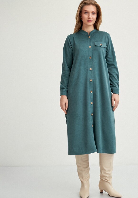 Платье-рубашка с плиссированной спинкой шир.  580, рис. 4