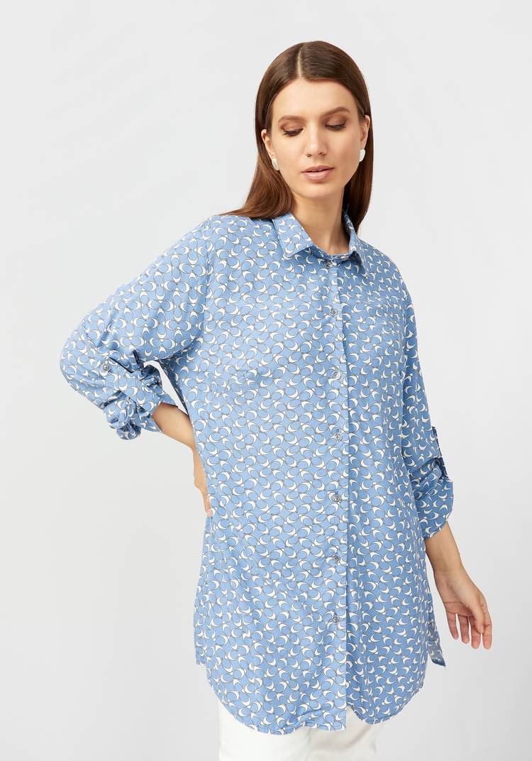 Блуза с отложным воротником на стойке шир.  750, рис. 8