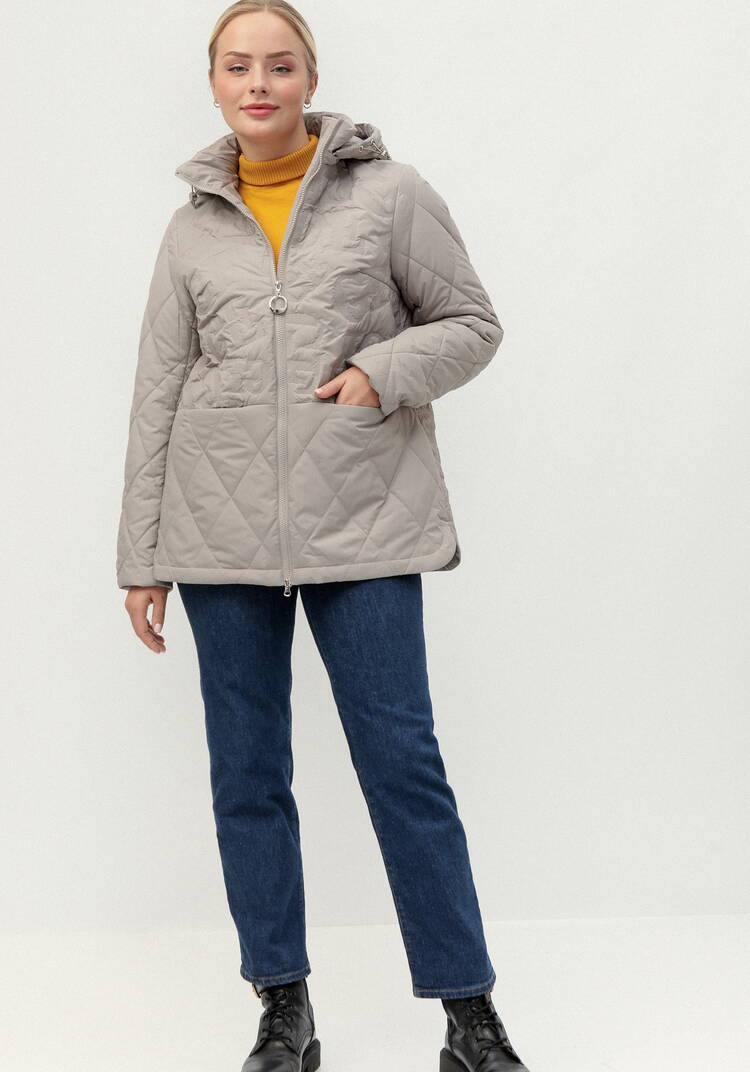 Куртка стеганая фактурная с капюшоном шир.  750, рис. 4
