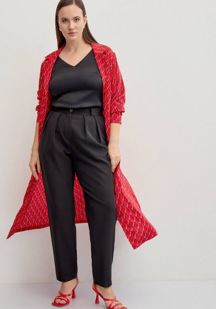 Брюки прямого кроя из костюмной ткани шир.  750, рис. 7