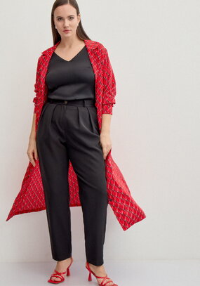 Брюки прямого кроя из костюмной ткани