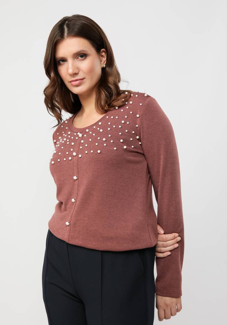 Джемпер с жемчугом шир.  750, рис. 23