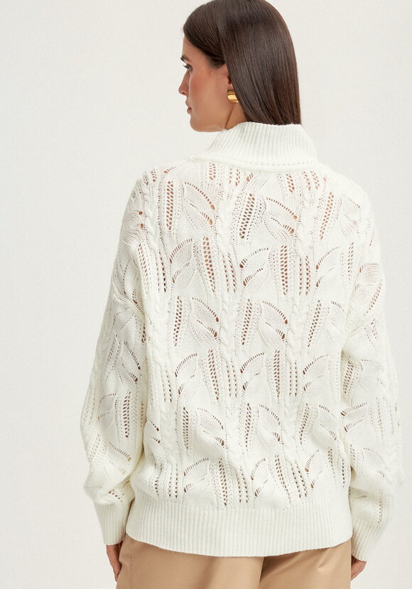 Джемпер с ажурными косами шир.  580, рис. 19