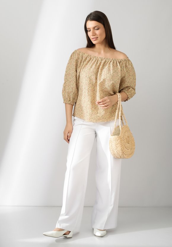 Блуза А силуэта с рукавом  фонариком шир.  580, рис. 2