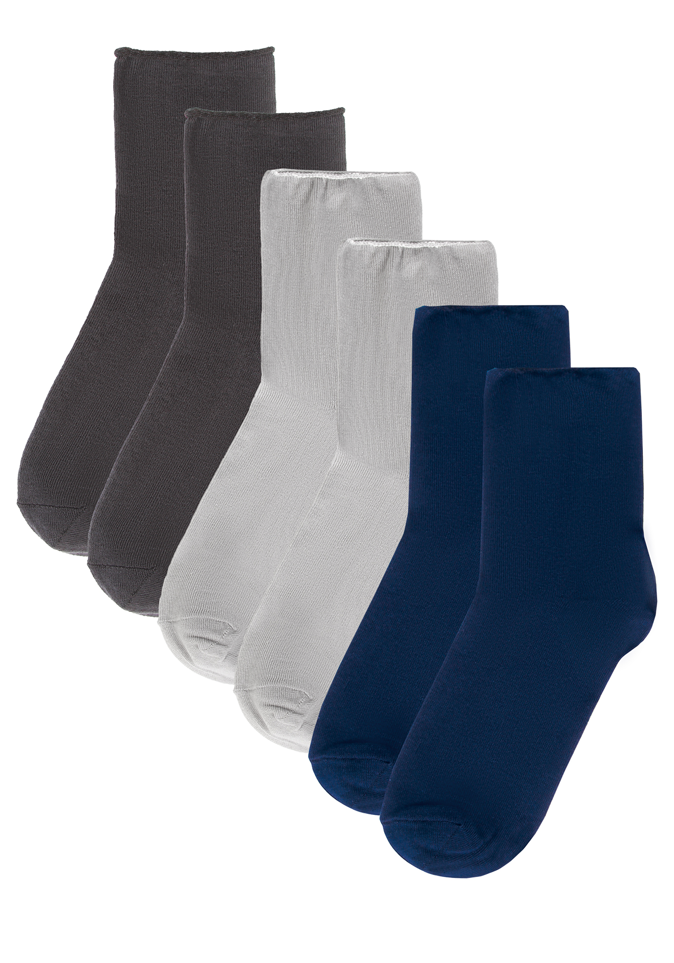 Специальные носки без резинки «Комфорт», цвет светло-серый+черный, размер 35-37 - фото 4
