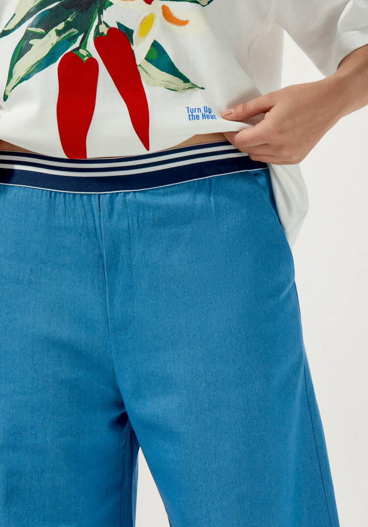 Брюки свободные с декоративной резинкой шир.  750, рис. 6