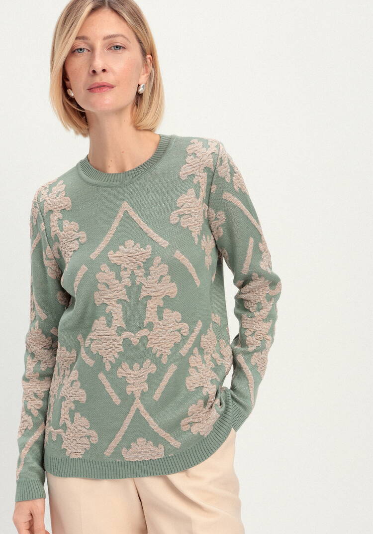 Джемпер с геральдическим орнаментом шир.  750, рис. 18