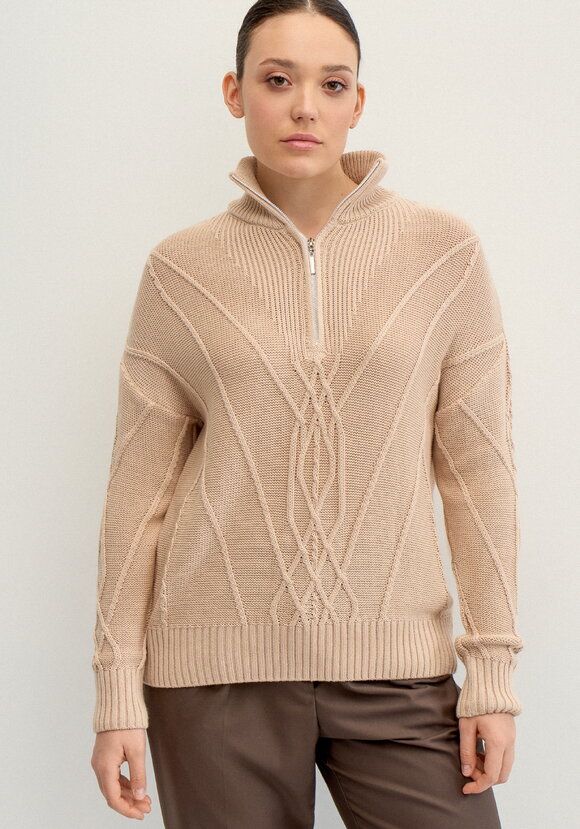 Свитер с фактурным рисунком на молнии шир.  580, рис. 6