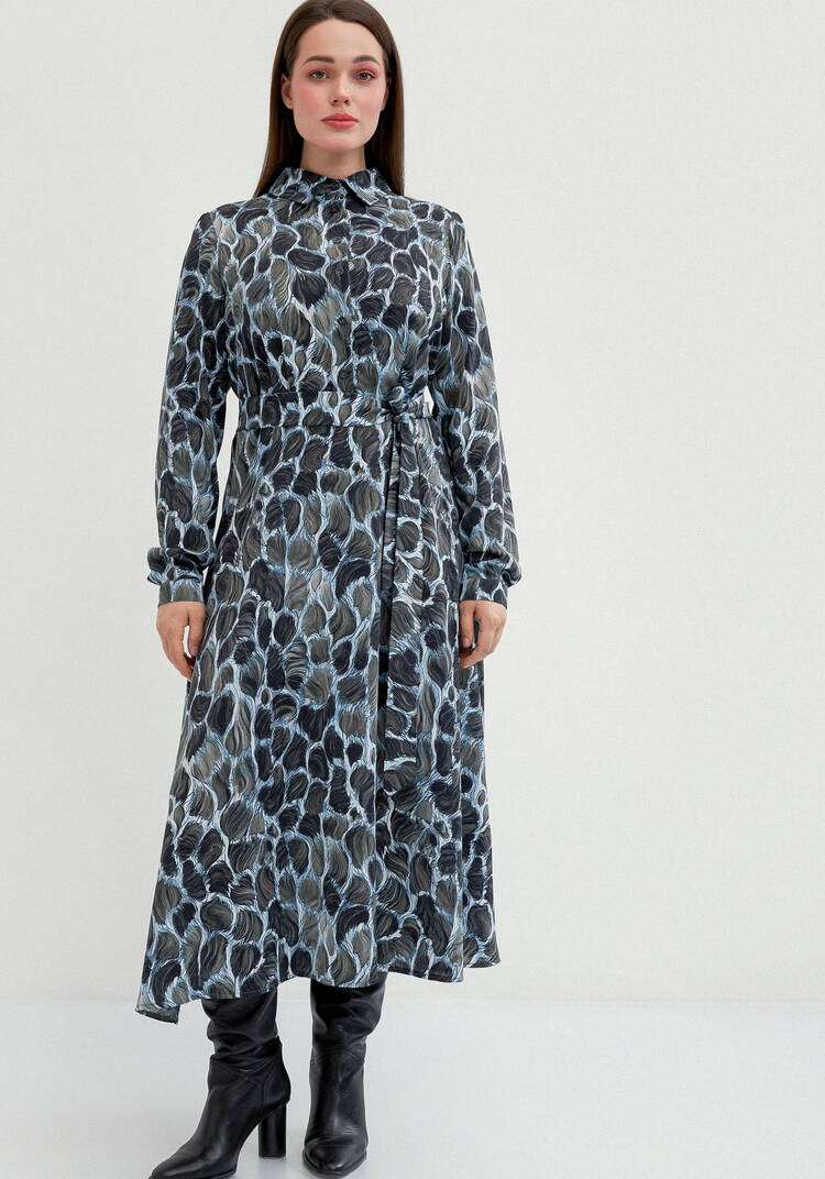 Платье-рубашка макси на пуговицах шир.  750, рис. 13