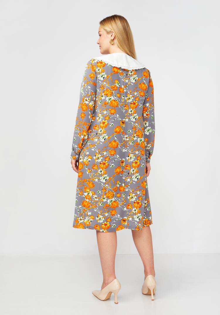 Платье принтованное со съемным воротником шир.  750, рис. 13