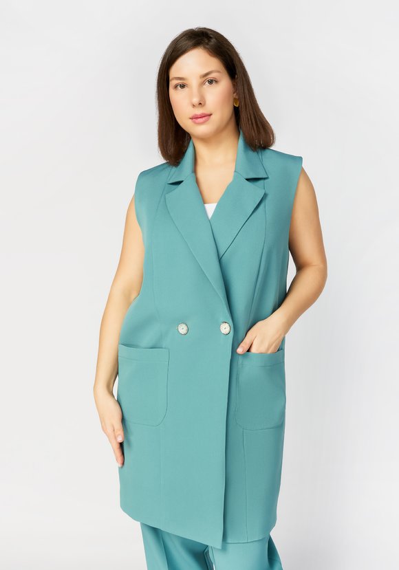 Жилет двубортный с карманами шир.  580, рис. 5