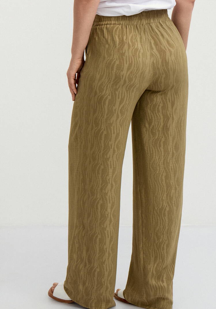 Брюки широкие с оригинальным принтом на ткани шир.  750, рис. 19