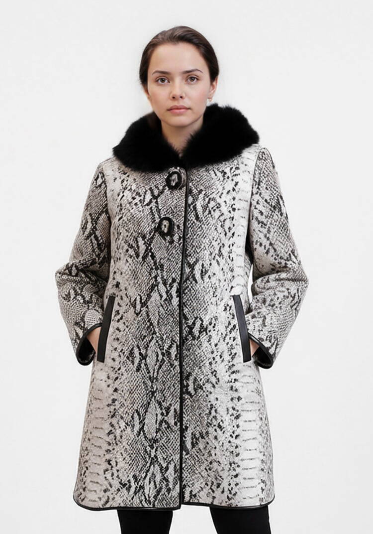 Дубленка с анималистичным принтом шир.  750, рис. 2