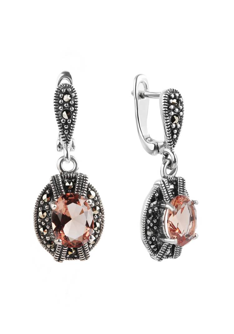 Серебряные серьги  Звезда востока шир.  750, рис. 4