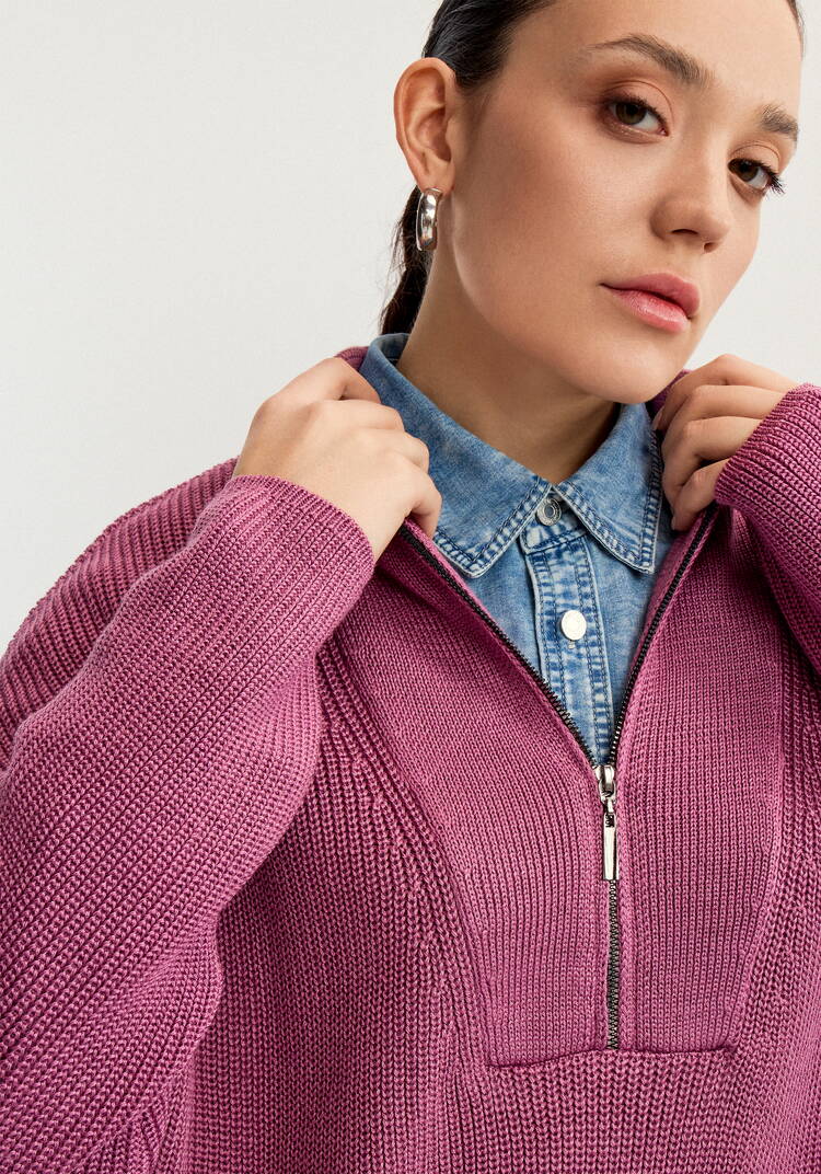 Свитер с высокой горловиной на молнии шир.  750, рис. 18